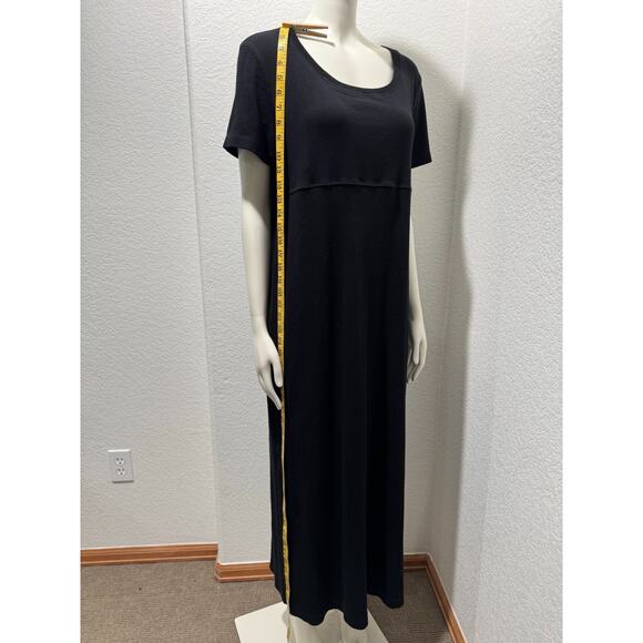 RALPH LAUREN KNIT T SHIRT DRESS SZ LARGE MAXI BLACK WOMEN'S - Picture 9 of 10